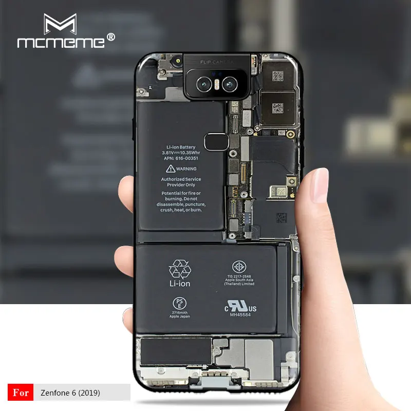 For ZenFone 6 2019 6z ZS630kl Case Cover Pretty interesting battery painting Silicone soft TPU Back 6Z |