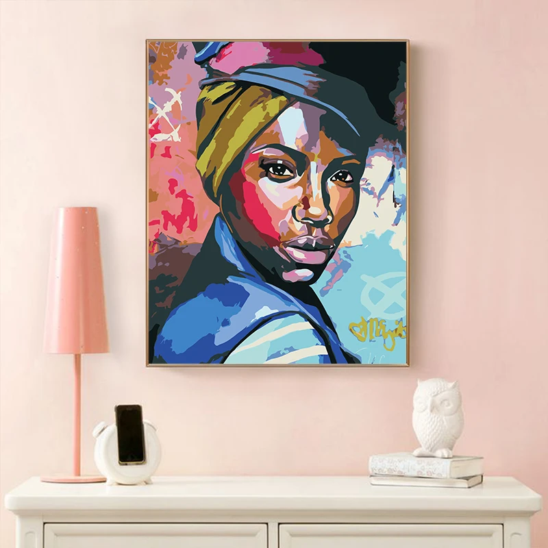 Рисуй по номеру Wall art живописи номерам абстрактный человека имеет женскую