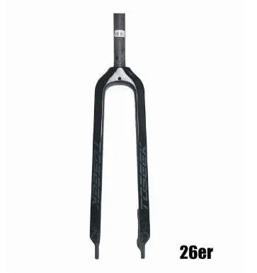 26er black TOSEEK 26/27. 5/29 дюймов труба из углеродистого волокна 3K полностью из углеродного волокна, вилы велосипед Mtb горный велосипед вилка, части велосипеда 1-1/" Лидер продаж вилка - Цвет: 26er black
