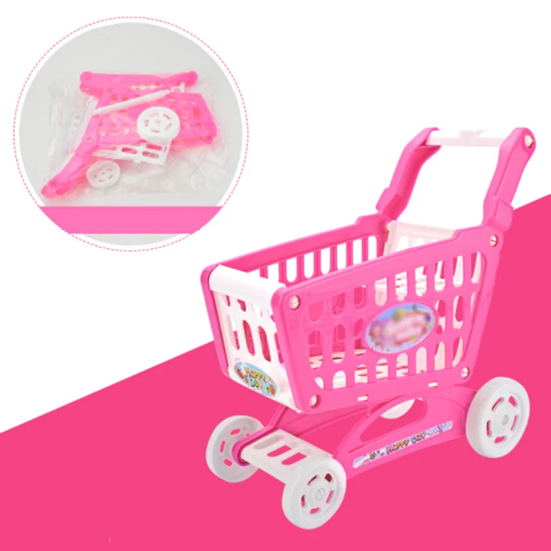 Shopping Cart Kids Children Play Kitchen Toy Plastic Simulated Trolley High Quality Practical Portable | Игрушки и хобби