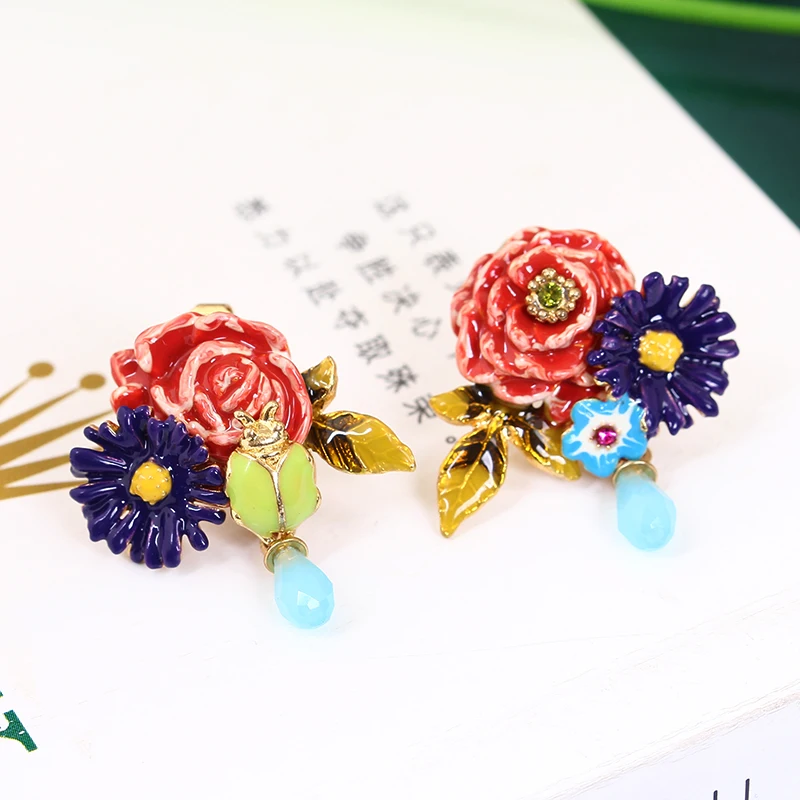 Мелкие Цветы И Растения Серии Эмаль Глазури Violet Пион Удар Синий Капельного Ногтя