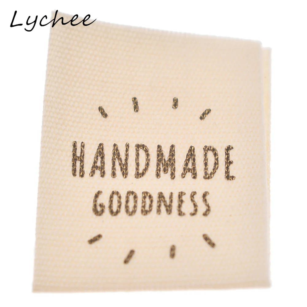 Lychee 50 шт. классические моющиеся хлопковые этикетки ручной работы DIY ремесло швейная сумка для одежды рукоделие печать шаблон метки