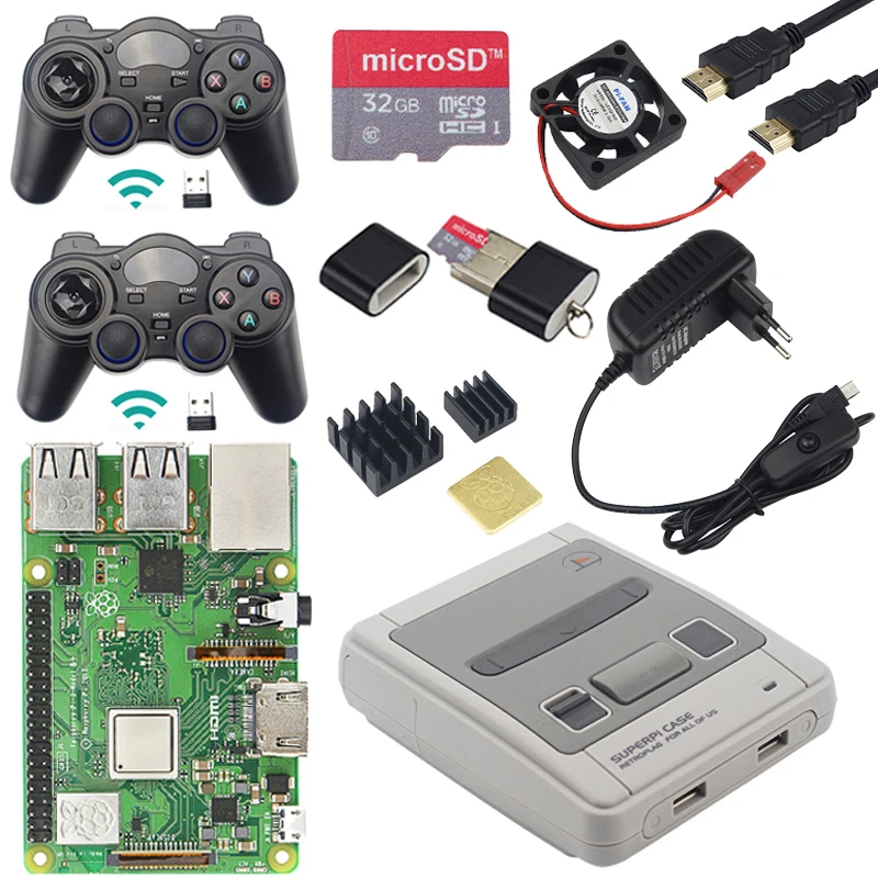 Оригинальный Raspberry Pi 3 Model B + с Wi Fi и Bluetooth игровой комплект чехол питание USB игровые