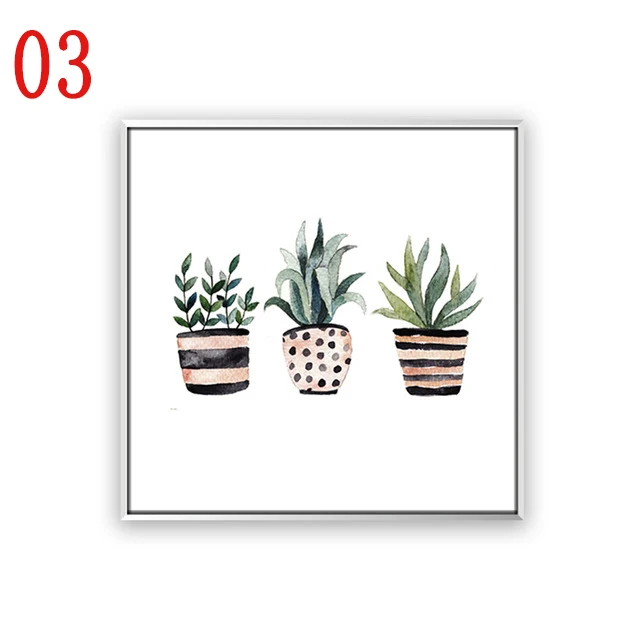 Cat Potted Plants Living Room Lovely Animals Cartoon Cute Modular Color Print Painting Pictures Poster Nord Children Wall Art |