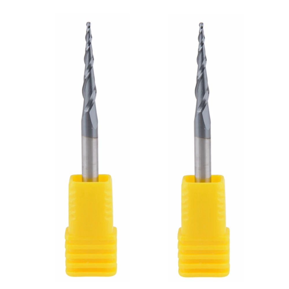 Концевая фреза с коническим хвостовиком 2 шт./лот R0.5 * D4 20 5 50L 2F HRC55|cnc milling cutter|milling
