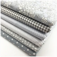 cotton fabric diy sewing patchwork quilting doll cloth handmade needlework material telas to patchwork gray flower dot stripe
