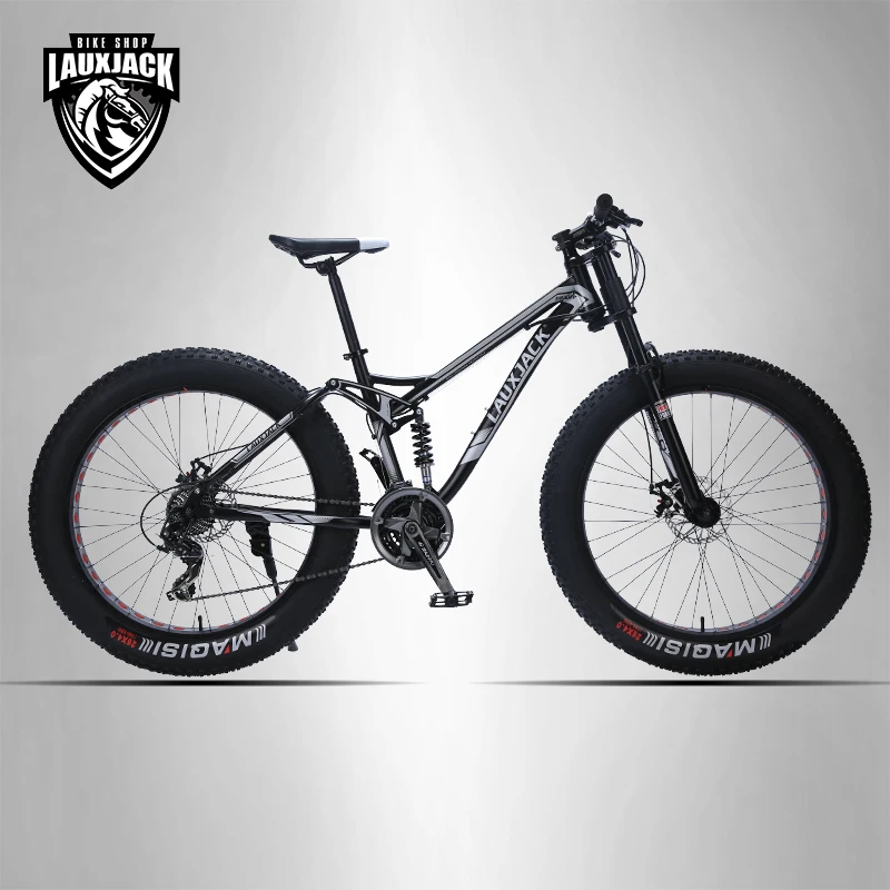 LAUXJACK горный велосипед стальная рама 24 скорости Shimano механические тормоза 26&quotx4.0