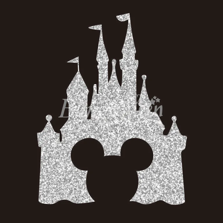 BlingQueen 12 шт./партия, корейский блеск, винил, горячая фиксация, железо, теплопередача, Дисней, замок, дизайн, цвета и размеры, могут быть настроены