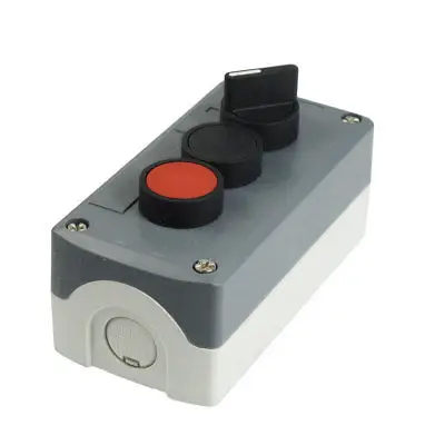 

240V 3A SPST Latching 2-Position Momentary Red Black Flat Push Button Station
