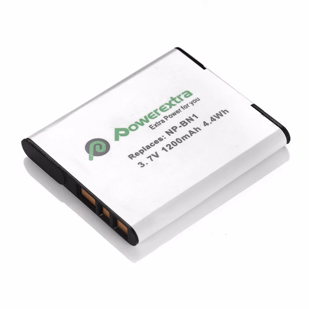 Powerextra NP BN1 1200 мАч 3 7 В сменная батарея для камеры Sony Cyber short DSC QX10 TF1 TX66 TX200 TX20 TX30 TX1|battery