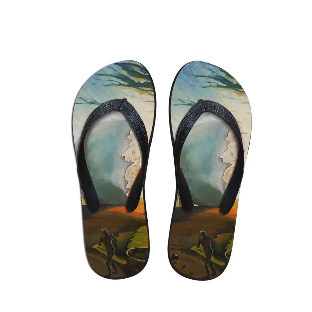 

Женские пляжные шлепанцы, сандалии на плоской подошве с принтом, известная масляная живопись, художественные тапочки Сальвадора Дали, маст...