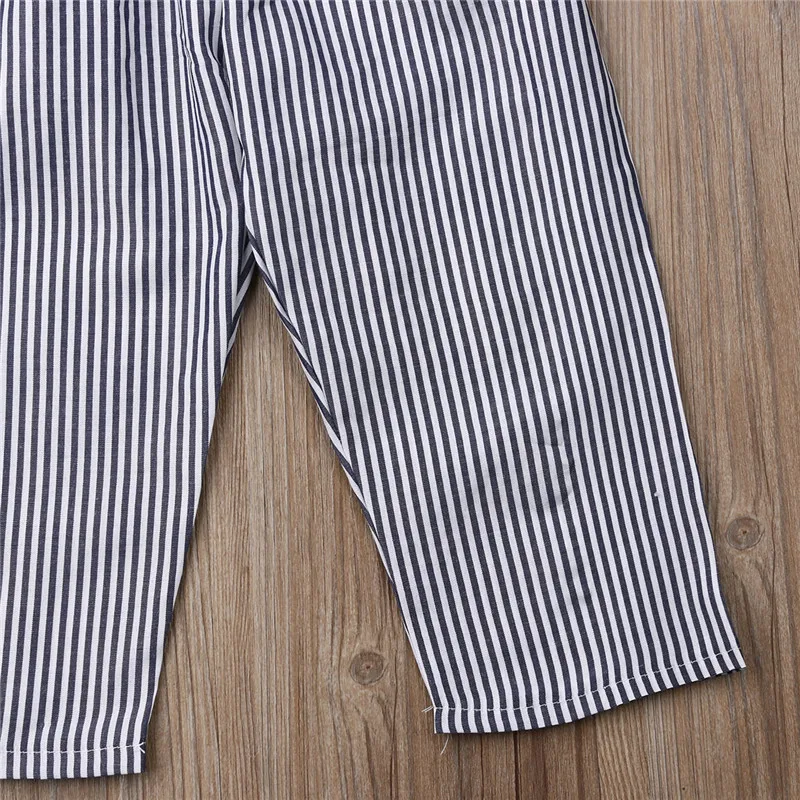 Короткий Детский комбинезон в полоску для маленьких девочек летняя хлопковая