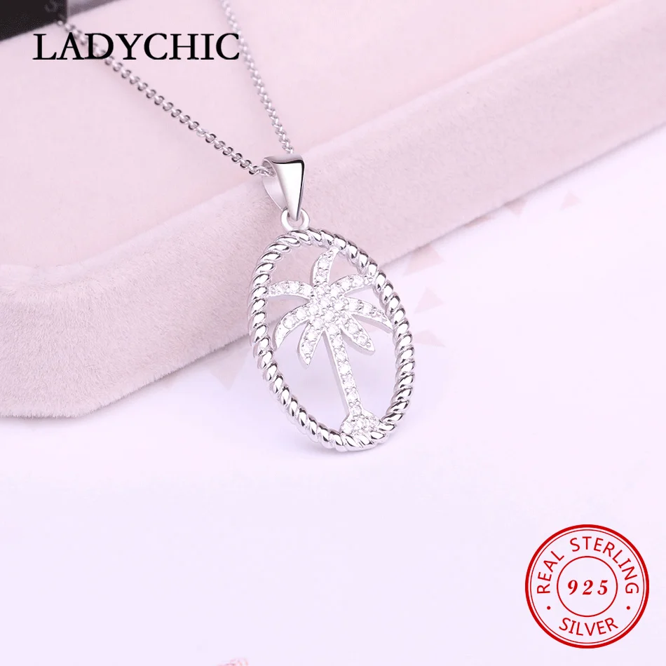 Женское Ожерелье с кулоном LADYCHIC из настоящего твердого стерлингового серебра 925