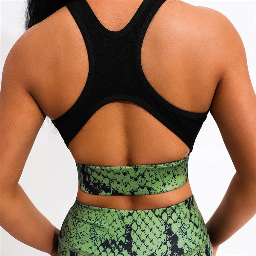 MAXIORILL Women Hot Sale Light Green Snake Pattern Suit Fashion Sexy Feet Pants biker shorts chandal mujer 2 piezas Y* | Женская одежда