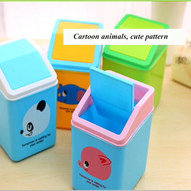 Home Essential Animal Plastic Clamshell Small Trash Desktop Storage Debris Bucket | Дом и сад