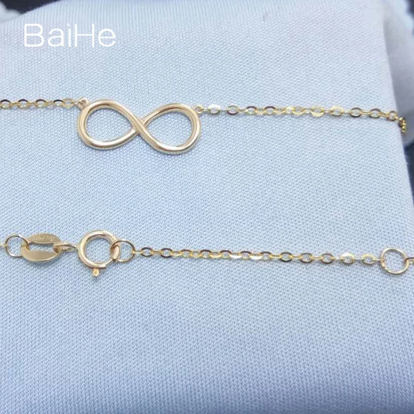 BAIHE Твердые 18 К желтого золота(AU750) сертифицированные помолвки и свадебные женские модные ювелирные изделия подарок милые элегантные модные ожерелья