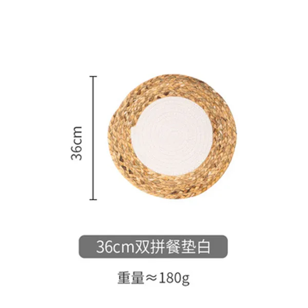 big white Креативные столовые приборы из полиэфирного волокна и хлопка, изоляционные круглые столовые приборы, подстилки, бельевые прокладки, коврики для стола, домашний декор - Цвет: big white