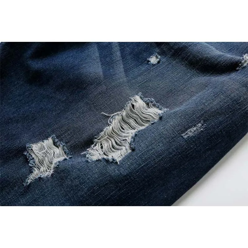 Корейские модные рваные джинсы в мужском стиле женские шаровары с эластичной