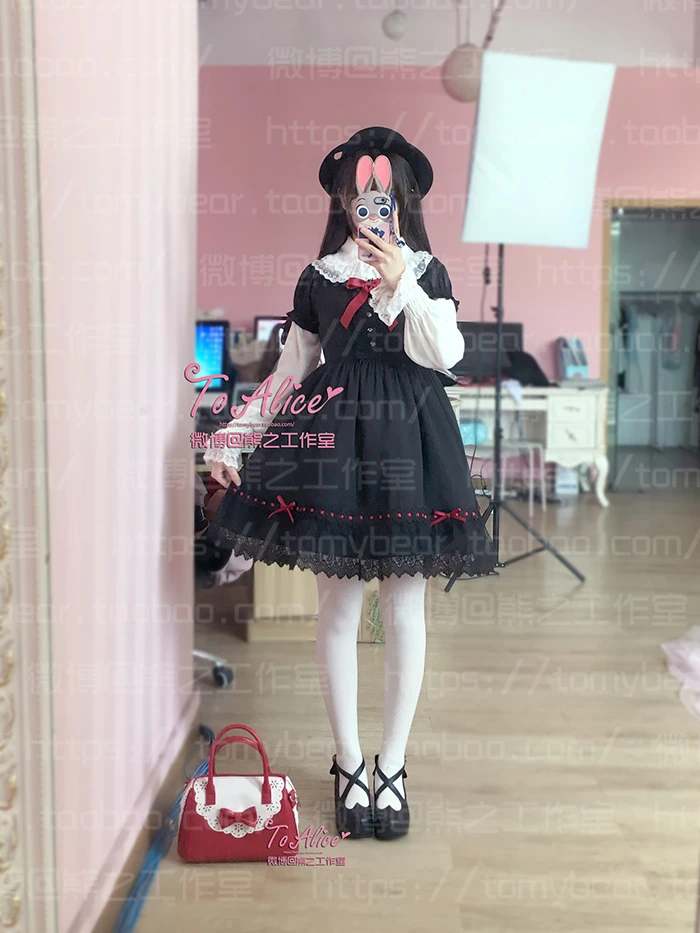 Супер милое черное кружевное платье для девочек с красной лентой большим бантом