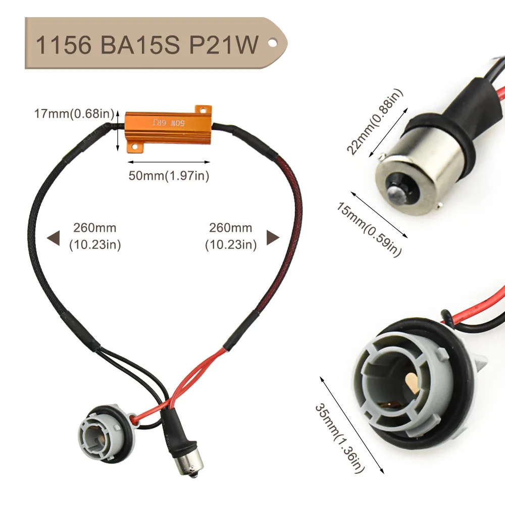 Без ошибок Canbus BA15S 1156 1157 3157 7443 7440 резистор нагрузки для Светодиодный светильник