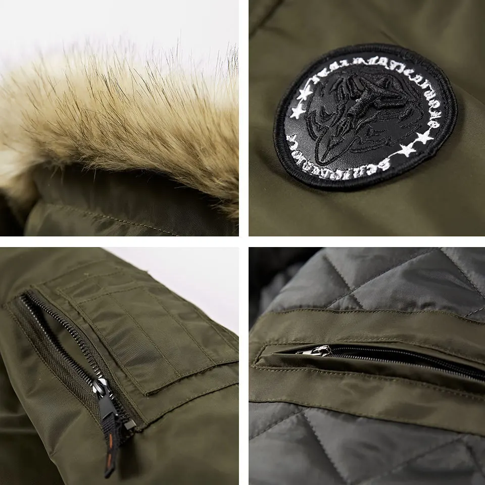 HTLB Brand New Winter Thick Parka Jacket Men Casual Thick Warm Military Fur Jacket Men Snow Hooded Overcoat Bio Down Parka Coat