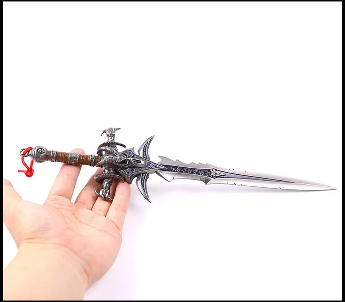 22 см или 30 см Высокое качество сплав Frostmourne меч инкрустированный синий бриллиант, WOW Lich King Arthas оружие Модель с носителем инструмента