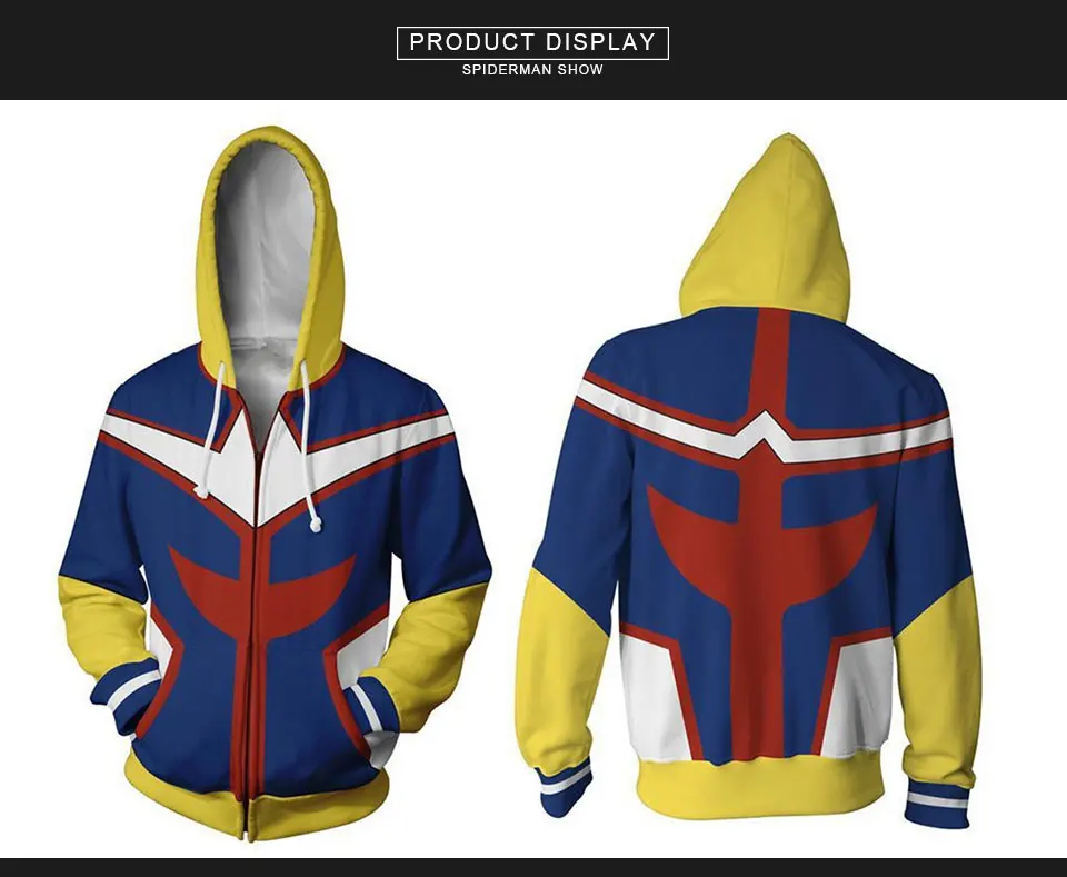 Спортивный свитер с капюшоном и 3D принтом в стиле аниме My Hero Academy|Костюмы из