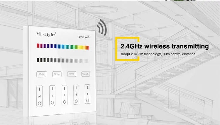 AC 220 V Mi Light T1 T2 T3 T4 панель контроллера 2,4G RF сенсорный экран настенный пульт дистанционного управления для DIM CCT RGB RGBW RGB+ CCT Светодиодный лампочки/полосы
