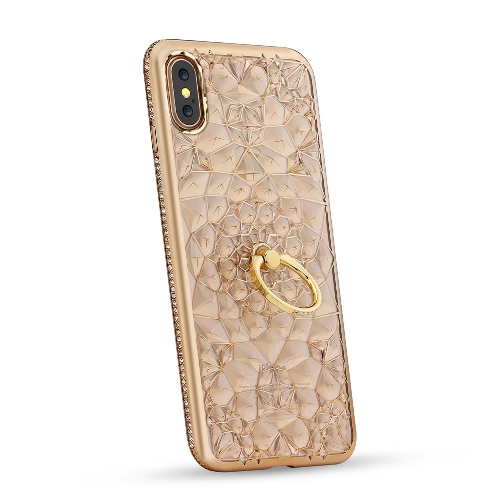 Роскошные чехлы для телефонов iPhone XS Max силиконовый чехол золотого цвета с