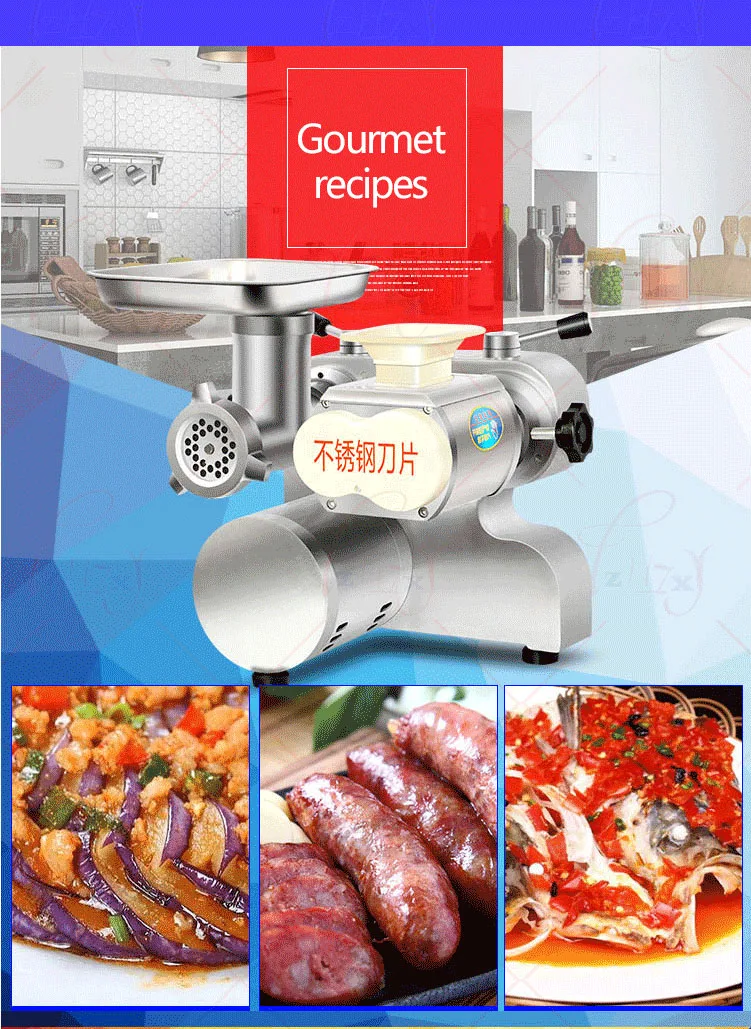 Коммерческая электрическая ломтерезка для мяса Мясорубка из нержавеющей стали Настольный тип мясорубка и Мясорубка функция 1 шт