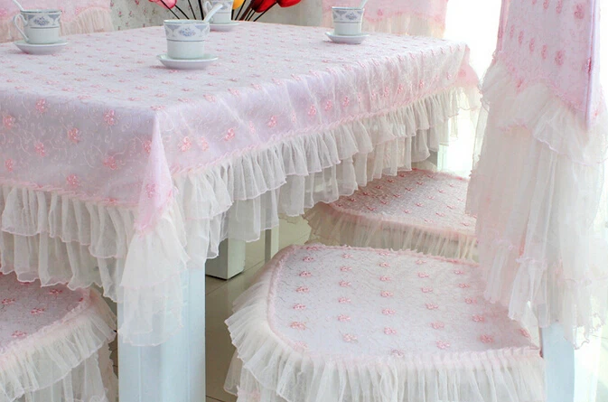 Round Table Cloths For Weddings Embroidered Tablecloths Pink Cloth And Chair Cover Set Mesa Redonda | Дом и сад