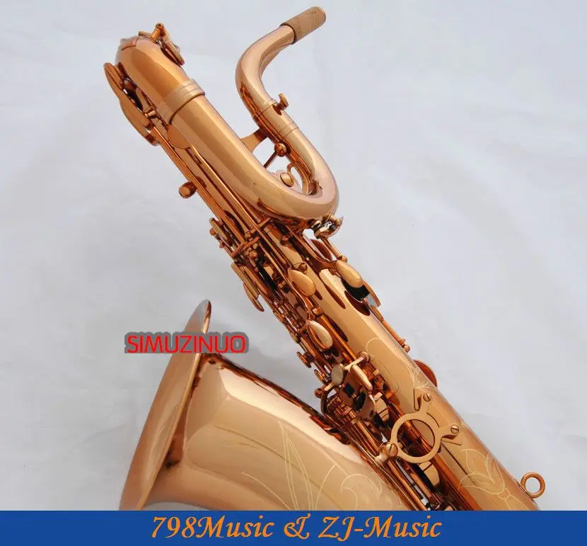 Поддержка профессиональная Роза позолоченный баритон саксофон Sax High F # W/кожаный