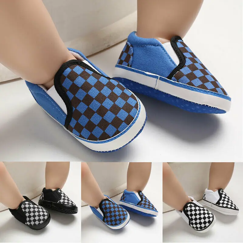 

2019 Baby Soft Sole Crib Shoes Infant Boy Girl Plaids First Walker Toddler Anti-Slip 0-18 Months