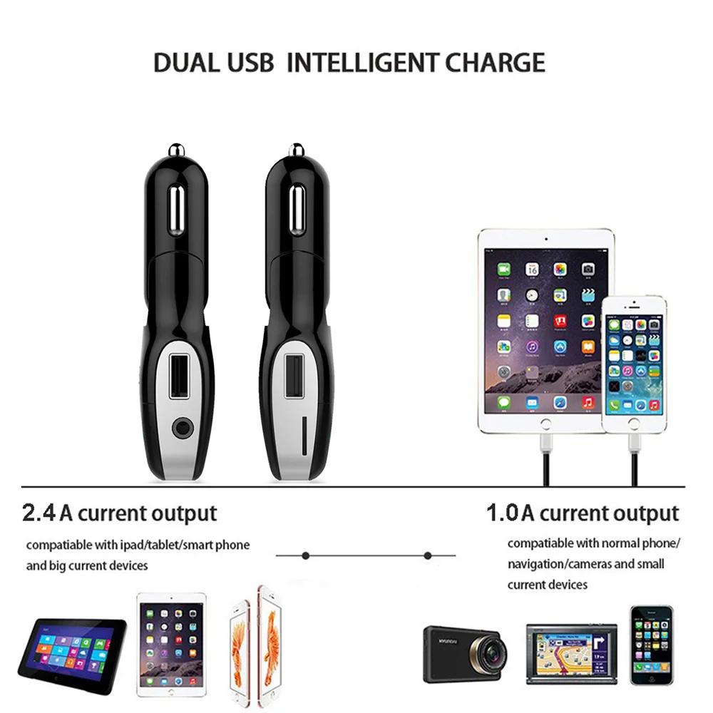 Konrisa Aux Bluetooth FM передатчик модулятор адаптер Dual USB зарядное устройство Handsfreee