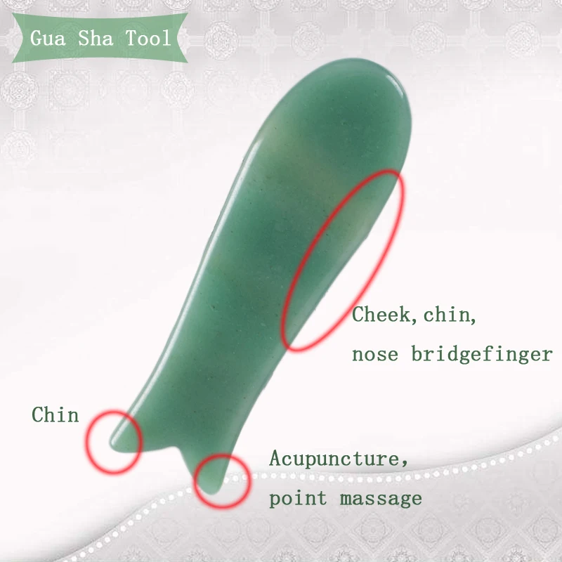 4 шт. натуральный зелёный авантюрин нефрит гуаша царапин инструмент для массажа