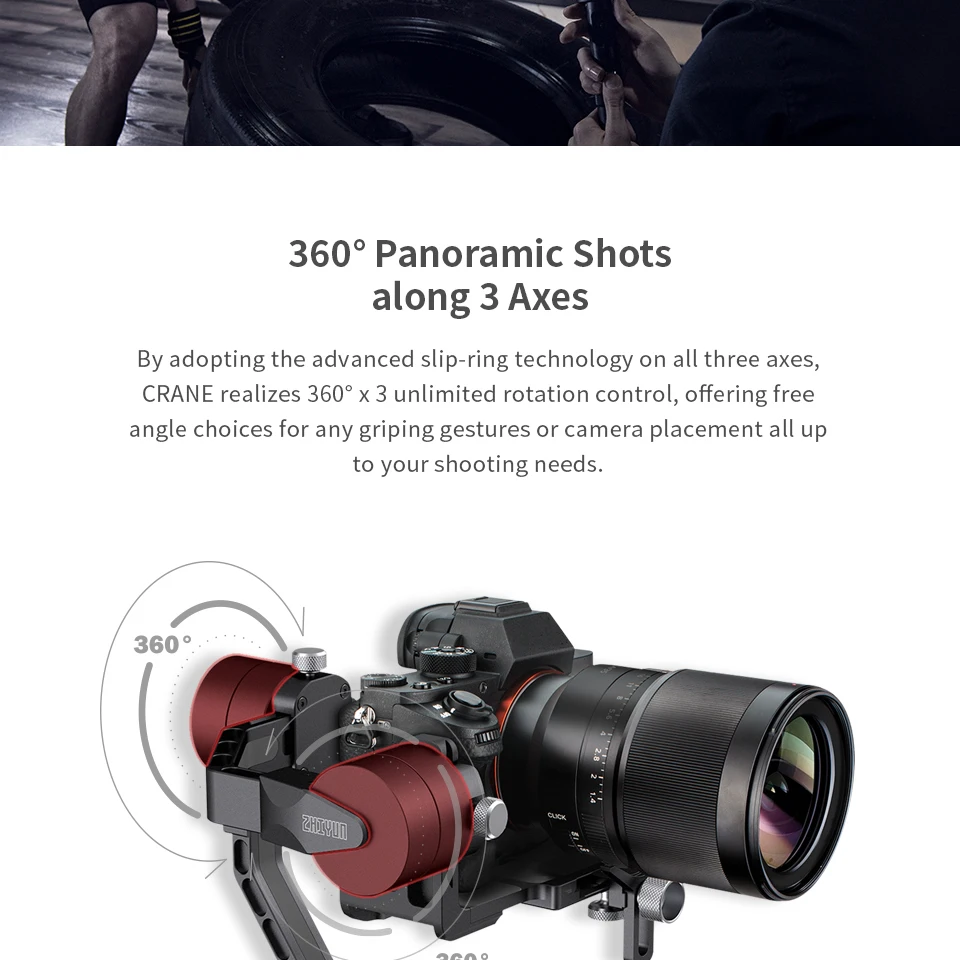 ZHIYUN Crane V2, карданный 3-осевой Стабилизатор Для беззеркальных Камера и DSLR для sony A7 цифрового фотоаппарата Panasonic LUMIX Nikon J Canon PK Hohemn