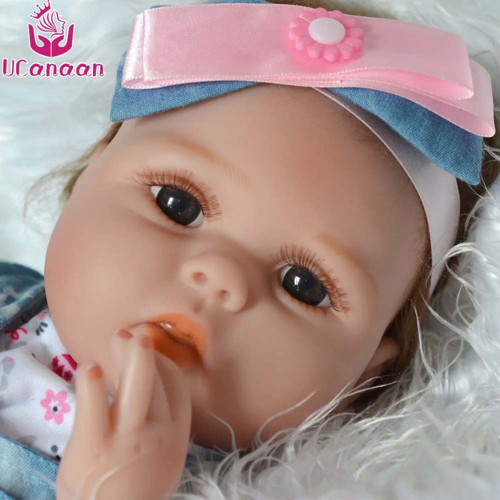 UCanaan дюймов/22 дюймов силиконовая кукла реборн 55 см виниловые Brinquedos куклы для
