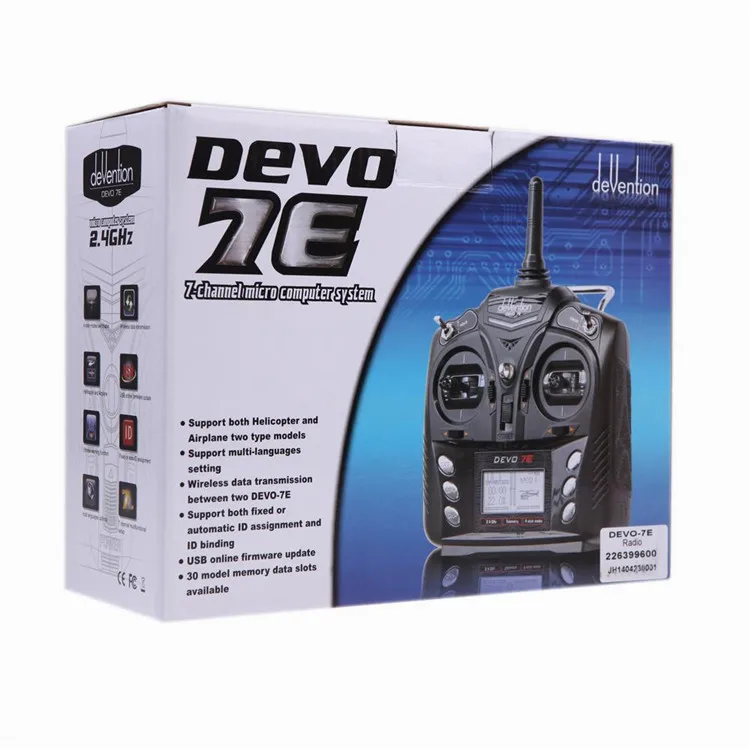 Передатчик радиоуправления DEVO7E Walkera DEVO 7E 2 4G 7CH DSSS для радиоуправляемого вертолета