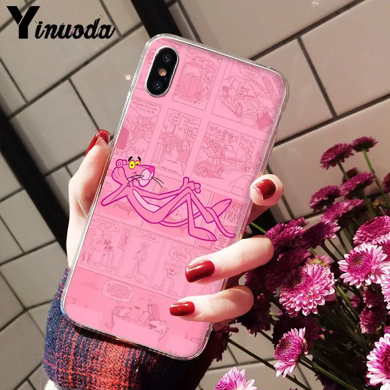 Yinuoda The Pink Panther DIY Luxury High-end Protector Case for Apple iPhone 8 7 6 6S Plus X XS MAX 5 5S SE XR Cover | Мобильные