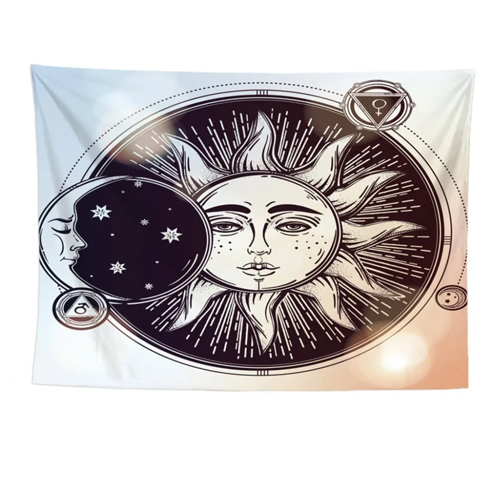 Большой Мандала индийский гобелен настенный богемный пляжный коврик полиэстер