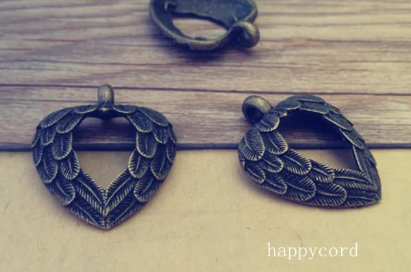 

20pcs/lot antique bronze love wings Charms pendant accessories 26mmx30mm