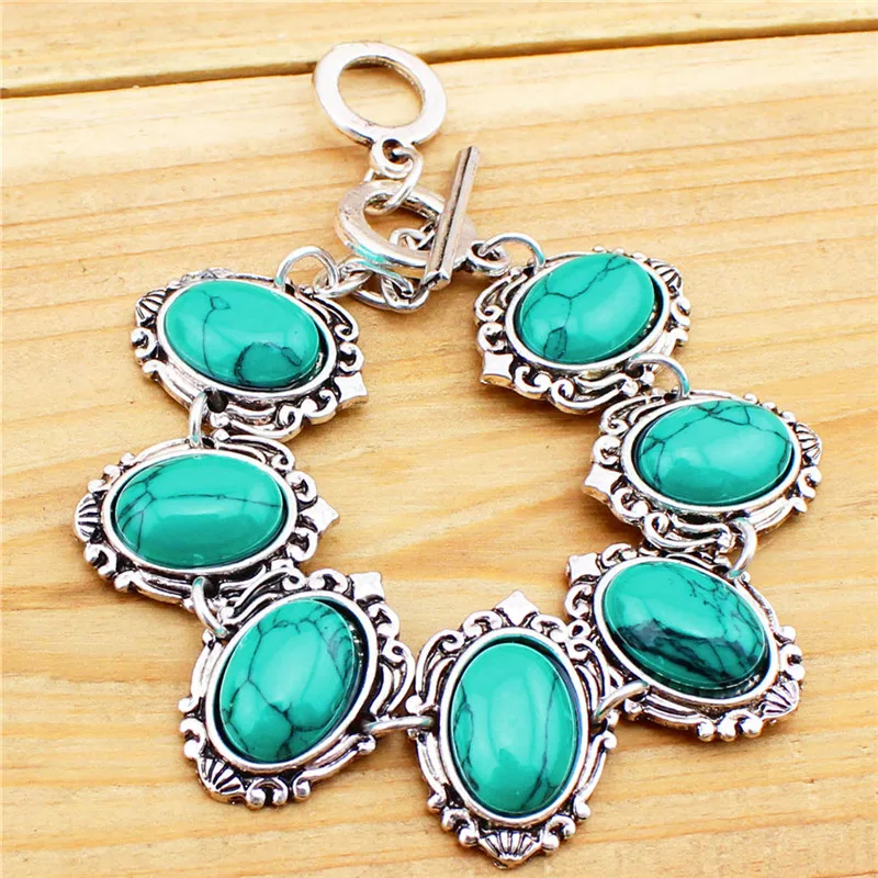 Овальный каменный цветок Ювелирные наборы Цепочки и ожерелья Браслет Серьги