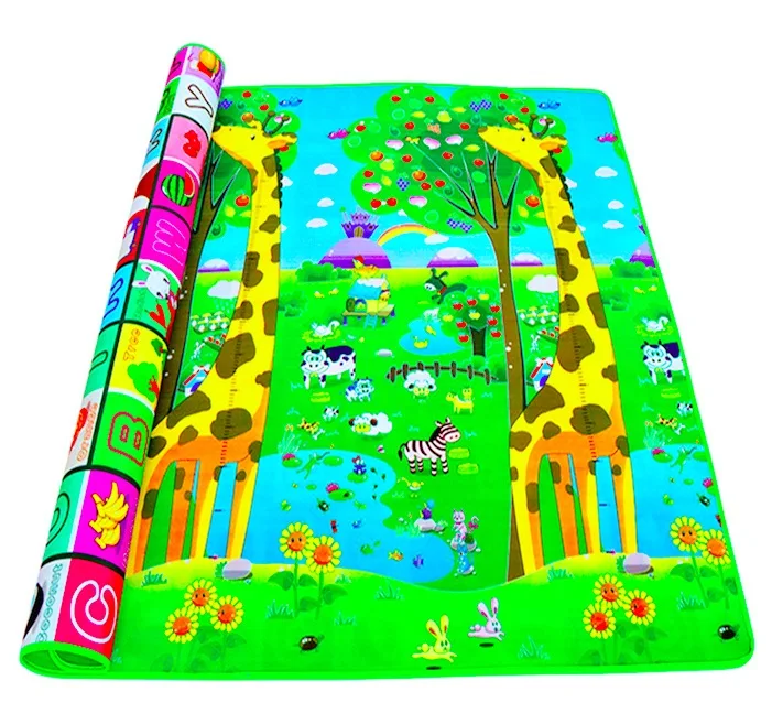 giraffe Детский игровой коврик для ползания 2*1,8 м, двусторонний Коврик для лазания с фруктовыми буквами и счастливой фермой, детские игрушки, игровой коврик, Детский ковер, Детская игра - Цвет: giraffe