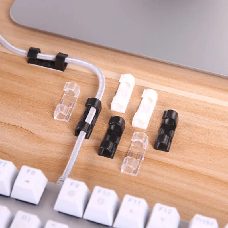 

Self-adhesion Desk Organizers Protector Ties Wire Cord Cable Clip Management Wiring Accessories Cable Winder Holder Plastic