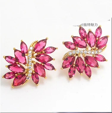 Женские серьги с цветами изящные AAA + Marquise cut кубические циркониевые кристаллы