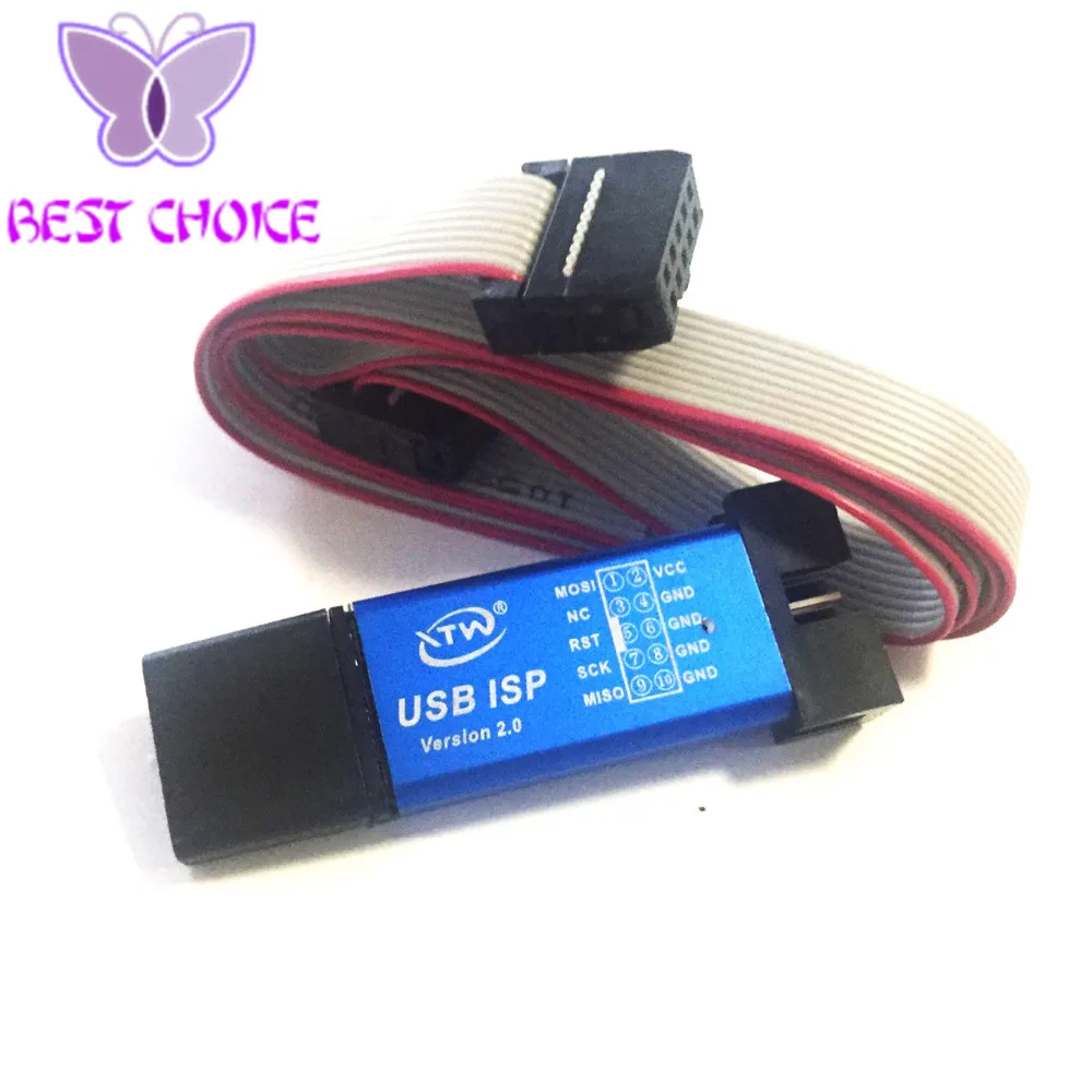 Бесплатная доставка Новый USB ISP программатор для ATMEL AVR ATMega ATTiny 51 макетная