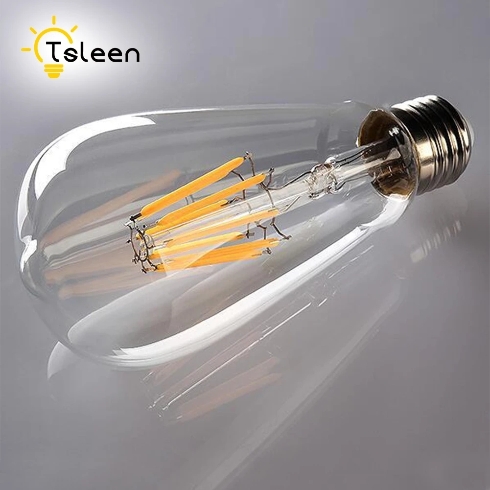 

Cheap 220V 110V Retro Real Watt Vintage LED Edison Bulb E27 LED Filament Light LED Bulb Lamp Candle Light 4W 16W Powerful LEDS
