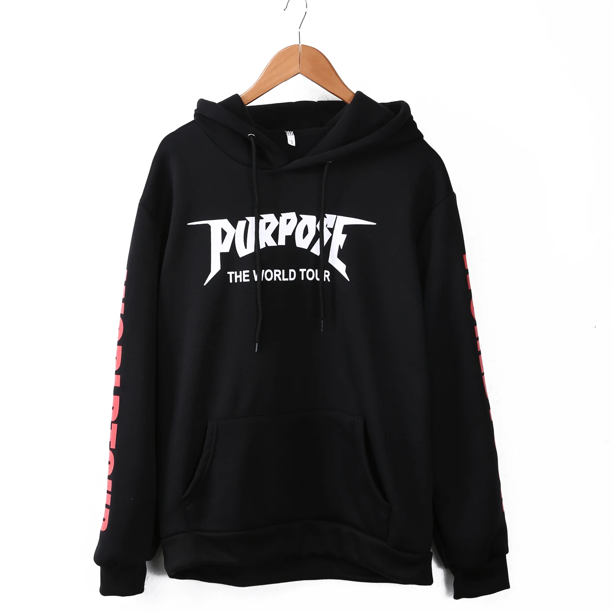Джастин Бибер Purpose The World Tour Толстовка с длинным рукавом Письмо печати пальто