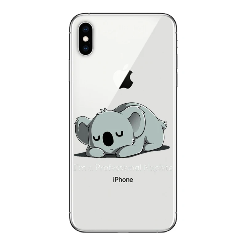 Мягкий ТПУ чехол для сотового телефона с забавными животными коала iPhone 11Pro 8 7 6 6S