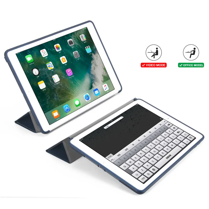 Темно-синий Магнит флип чехол для iPad Air 2 Мягкая силиконовая задняя крышка смарт